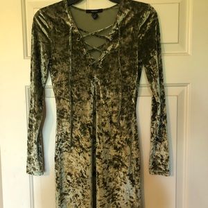 Olive Small Forever 21 Bodycon Long Sleeve Dress